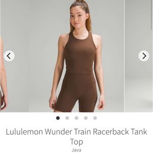 NWT Lululemon Wunder Train Racerback Tank - Sz4 - Java